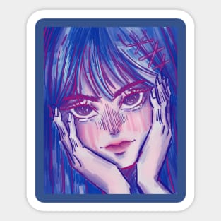 Some pretty aesthetic anime girl Sticker